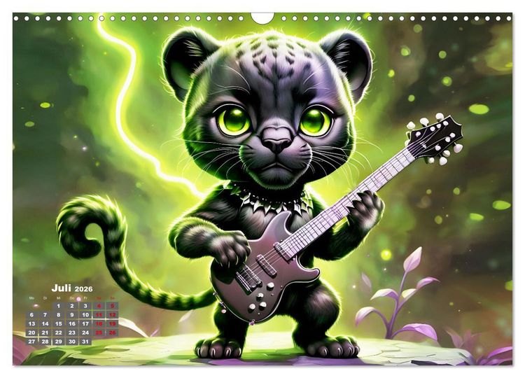 Produktbild: Tierische Gitarristen (Wandkalender 2026 DIN A3 quer), CALVENDO Monatskalender