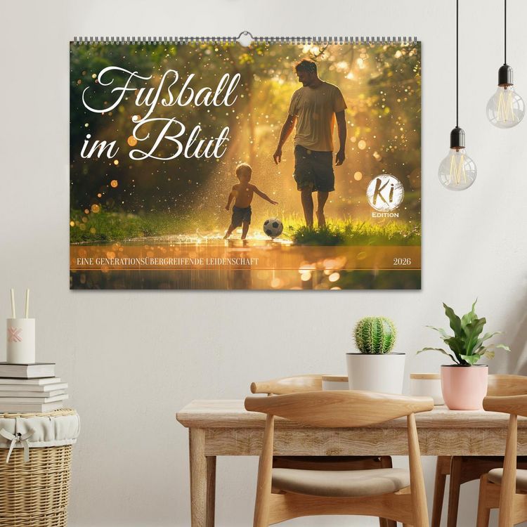 Produktbild: Fu&szlig;ball im Blut (Wandkalender 2026 DIN A2 quer), CALVENDO Monatskalender