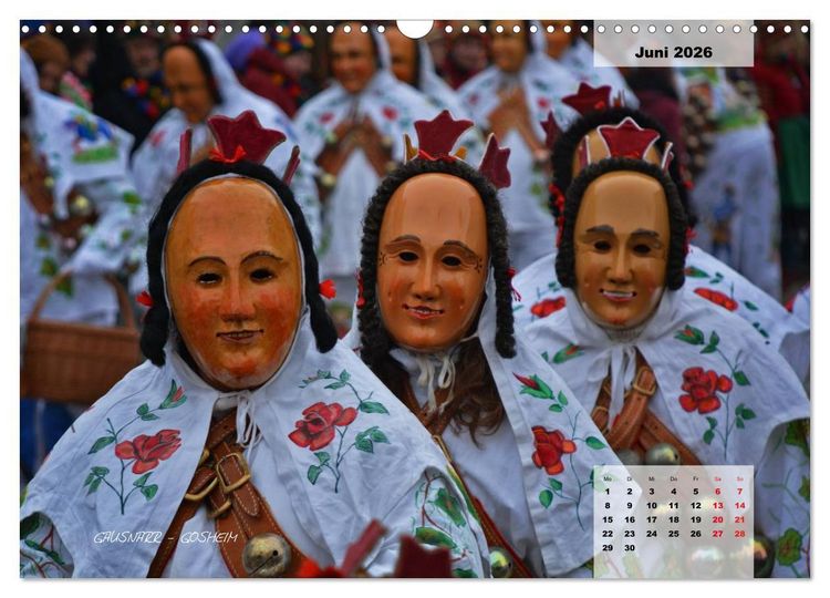 Produktbild: Schw&auml;bisch alemannische Fasnet (Wandkalender 2026 DIN A3 quer), CALVENDO Monatskalender