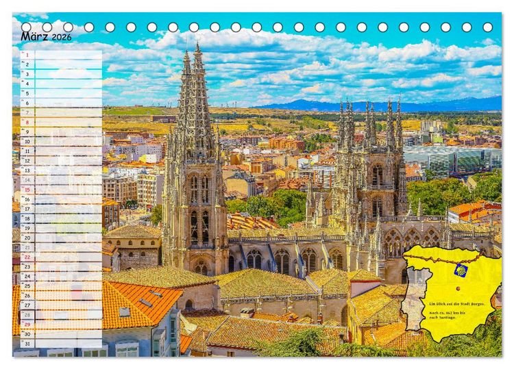 Produktbild: Der Jakobsweg von seinen sch&ouml;nsten Seiten! (Tischkalender 2026 DIN A5 quer), CALVENDO Monatskalender