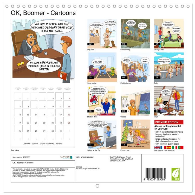 Produktbild: OK, Boomer - Cartoons (Wall Calendar 2026 12 &times; 12 Inch) CALVENDO 12 Month Wall Calendar
