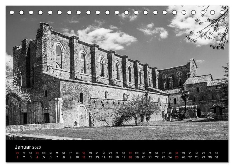 Produktbild: Architektur in Schwarz-Wei&szlig; (Tischkalender 2026 DIN A5 quer), CALVENDO Monatskalender