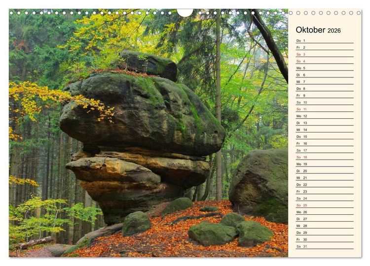 Produktbild: Elbsandsteingebirge (Wandkalender 2026 DIN A3 quer), CALVENDO Monatskalender
