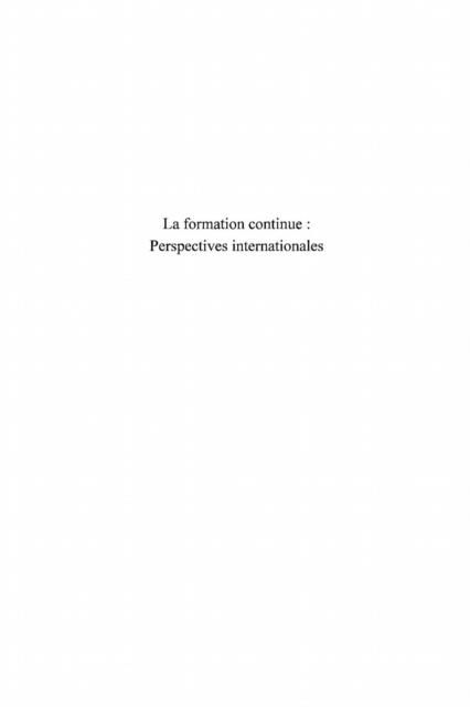 Produktbild: Formation continue: perspectives interna