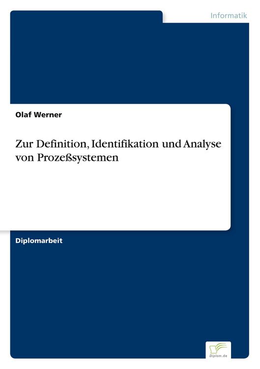 Produktbild: Zur Definition, Identifikation und Analyse von Proze&szlig;systemen