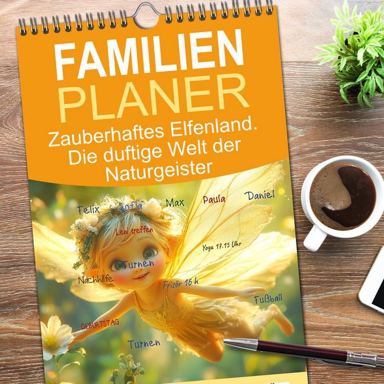 Produktbild: Familienplaner 2026 - Zauberhaftes Elfenland. Die duftige Welt der Naturgeister mit 5 Spalten (Wandkalender, 21 x 45 cm) CALVENDO