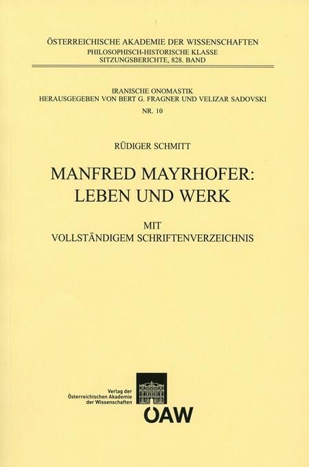 Produktbild: Manfred Mayrhofer: Leben und Werk