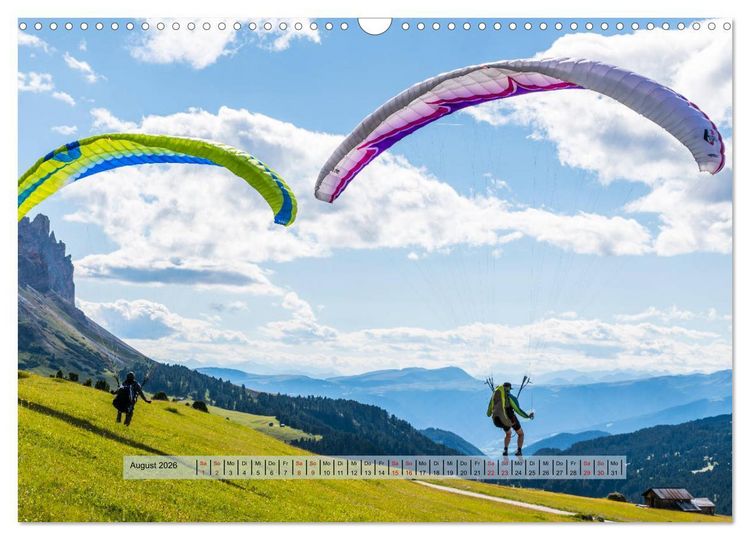 Produktbild: Paragliding - lautloses Schweben (Wandkalender 2026 DIN A3 quer), CALVENDO Monatskalender