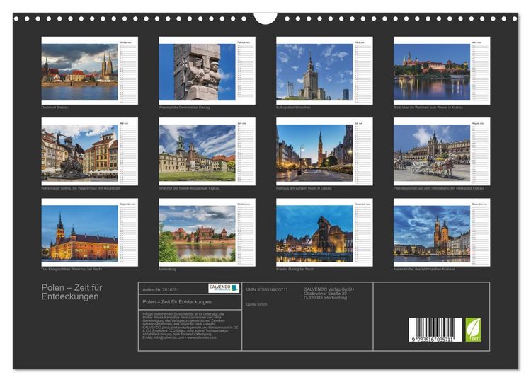 Produktbild: Polen &ndash; Zeit f&uuml;r Entdeckungen (Wandkalender 2026 DIN A3 quer), CALVENDO Monatskalender