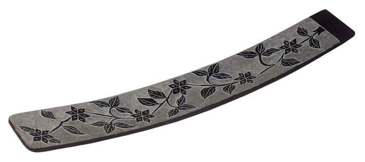 Produktbild: R&auml;ucherst&auml;bchenhalter "Blume" Black Stone graviert 25 x 4 cm