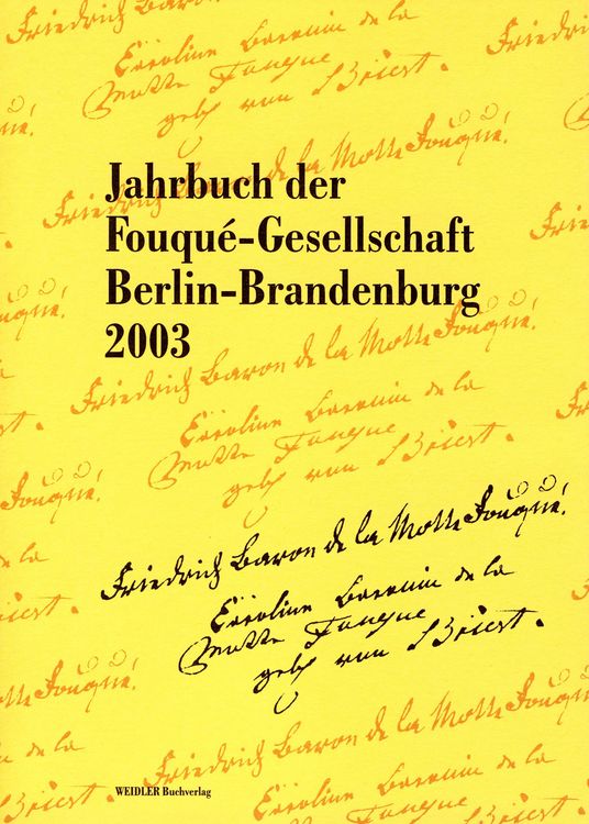 Produktbild: Jahrbuch der Fouqu&eacute;-Gesellschaft Berlin-Brandenburg 2003
