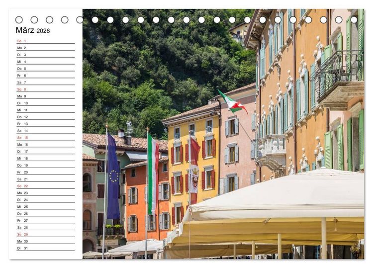 Produktbild: WUNDERBARER GARDASEE Riva del Garda und Torbole (Tischkalender 2026 DIN A5 quer), CALVENDO Monatskalender