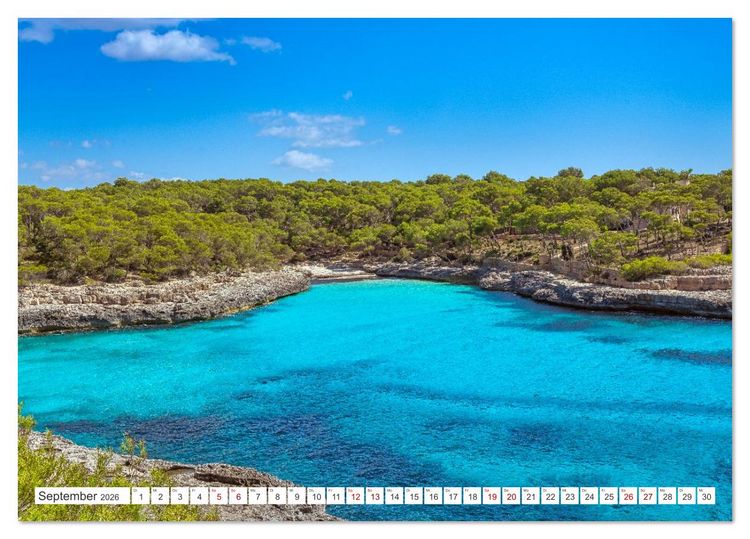 Produktbild: Mallorca - Traumhafte Buchten (Tischkalender 2026 DIN A5 quer), CALVENDO Monatskalender