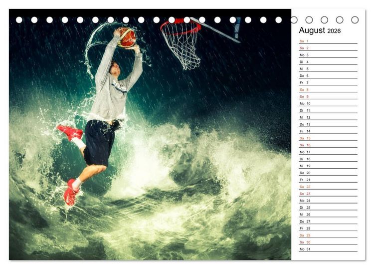 Produktbild: Basketball Fantasiewelten (Tischkalender 2026 DIN A5 quer), CALVENDO Monatskalender