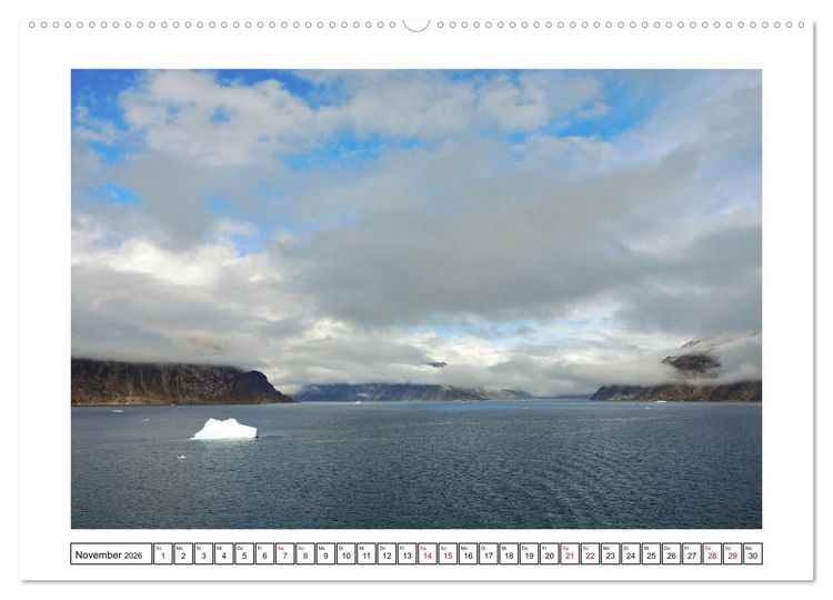 Produktbild: Gr&ouml;nland - eisige Landschaften im Prins Christian Sund (hochwertiger Premium Wandkalender 2026 DIN A2 quer), Kunstdruck in Hochglanz