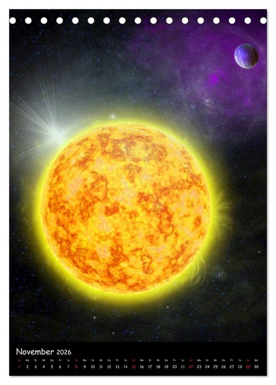 Produktbild: Die Welt der Planeten (Tischkalender 2026 DIN A5 hoch), CALVENDO Monatskalender