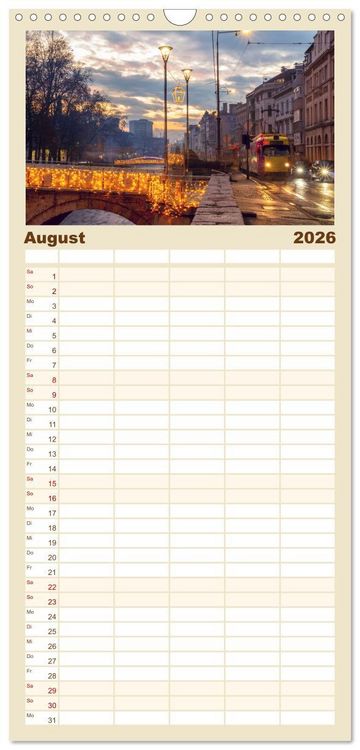 Produktbild: Familienplaner 2026 - Sarajevo - Vielf&auml;ltige Hauptstadt von Bosnien und Herzegowina mit 5 Spalten (Wandkalender, 21 x 45 cm) CALVENDO