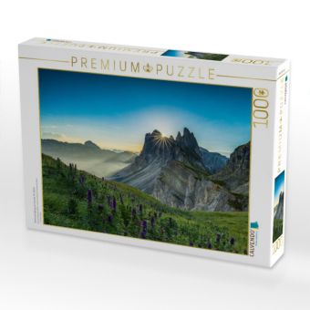 Produktbild: CALVENDO Puzzle Sonnenaufgang am Seceda, St. Ulrich | 1000 Teile Lege-Gr&ouml;&szlig;e 64x48cm Foto-Puzzle f&uuml;r gl&uuml;ckliche Stunden