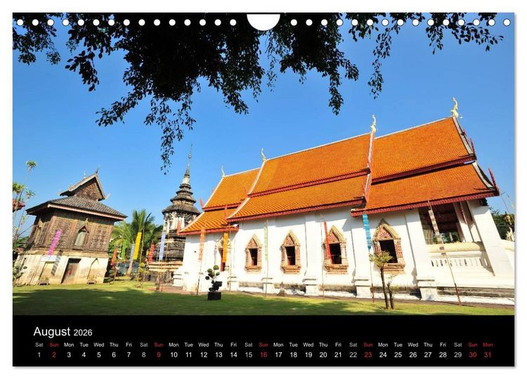 Produktbild: Monuments of Thailand 2026 (Wall Calendar 2026 DIN A4 landscape), CALVENDO 12 Month Wall Calendar