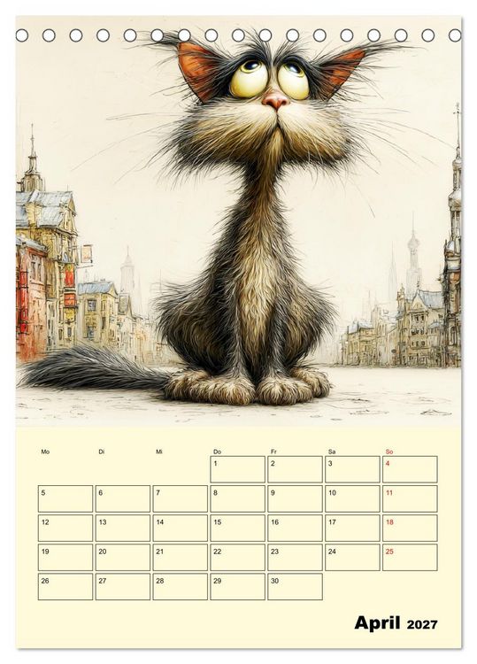 Produktbild: Schr&auml;ge Charaktere. Eigenwillige Katzen-Cartoons (Tischkalender 2027 DIN A5 hoch), CALVENDO Monatskalender