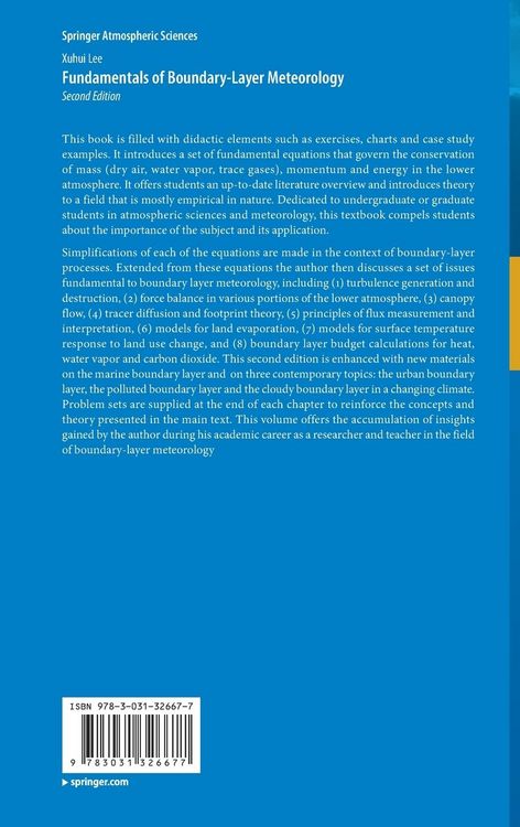 Produktbild: Fundamentals of Boundary-Layer Meteorology
