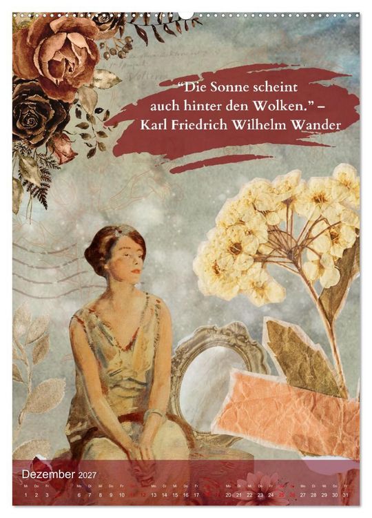 Produktbild: Vintage Vibes &ndash; Frauen, Kunst und Worte (Wandkalender 2027 DIN A2 hoch), CALVENDO Monatskalender