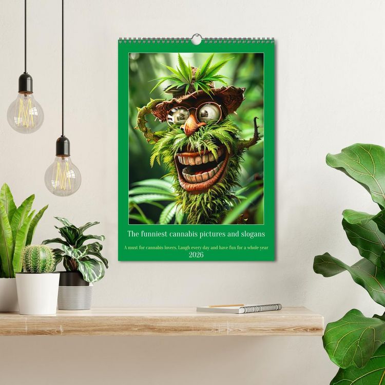 Produktbild: The funniest cannabis pictures and slogans (Wall Calendar 2026 DIN A3 portrait), CALVENDO 12 Month Wall Calendar