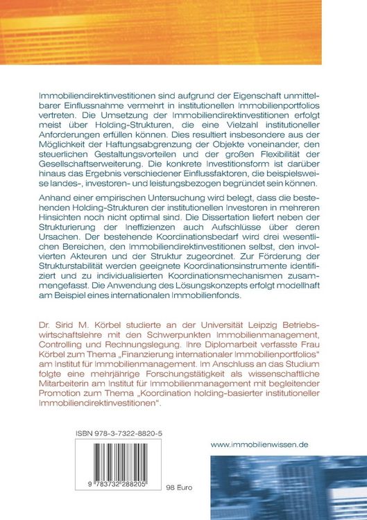 Produktbild: Koordination von Holdingstrukturen institutioneller Immobiliendirektinvestitionen