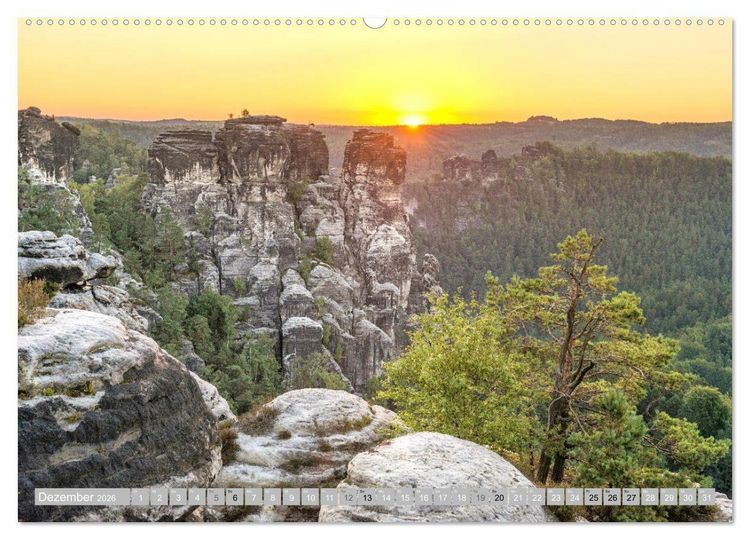 Produktbild: S&Auml;CHSISCHE SCHWEIZ - M&auml;rchenland an der Elbe (Wandkalender 2026 DIN A2 quer), CALVENDO Monatskalender