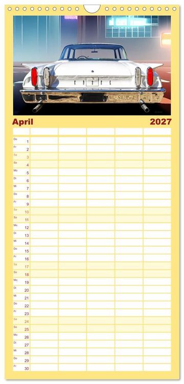 Produktbild: Familienplaner 2027 - US Classic Cars im Jet-Age mit 5 Spalten (Wandkalender, 21 x 45 cm) CALVENDO