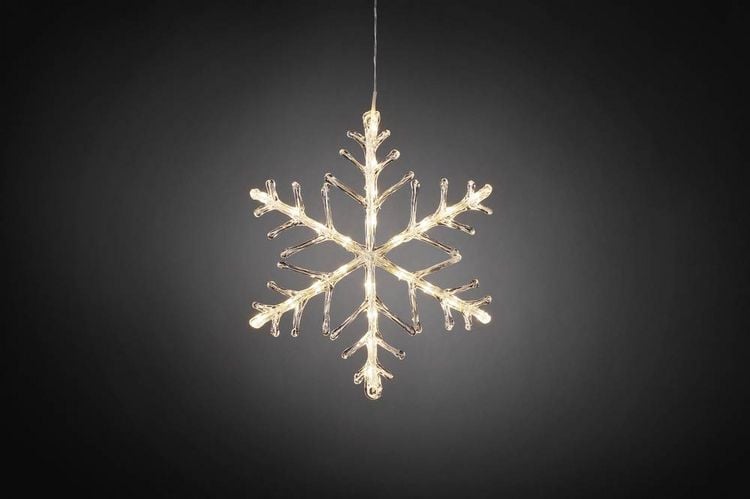 Produktbild: Konstsmide 4440-103 Acryl-Figur Schneeflocke Warmwei&szlig; LED Transparent
