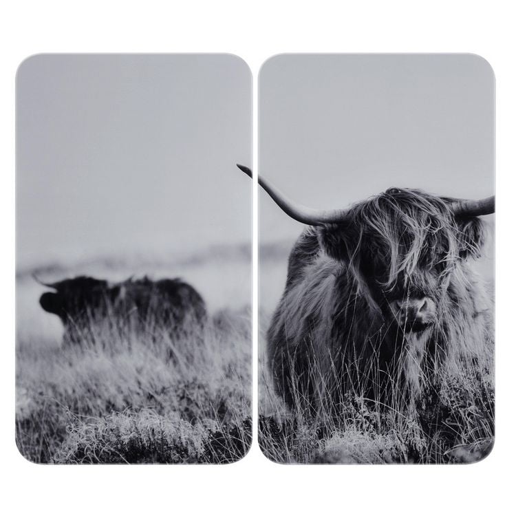 Produktbild: Herdabdeckplatte Universal Mod. Highland Cattle, 2er Set, f&uuml;r alle Herdarten geeignet
