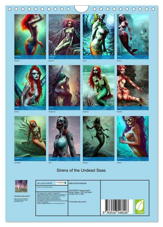 Produktbild: Sirens of the Undead Seas (Wall Calendar 2026 DIN A4 portrait), CALVENDO 12 Month Wall Calendar