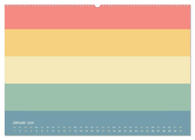 Produktbild: 70er Jahre Bastelkalender - DIY Kreativ-Kalender zum Selbstgestalten (hochwertiger Premium Wandkalender 2026 DIN A2 quer), Kunstdruck in Hochglanz