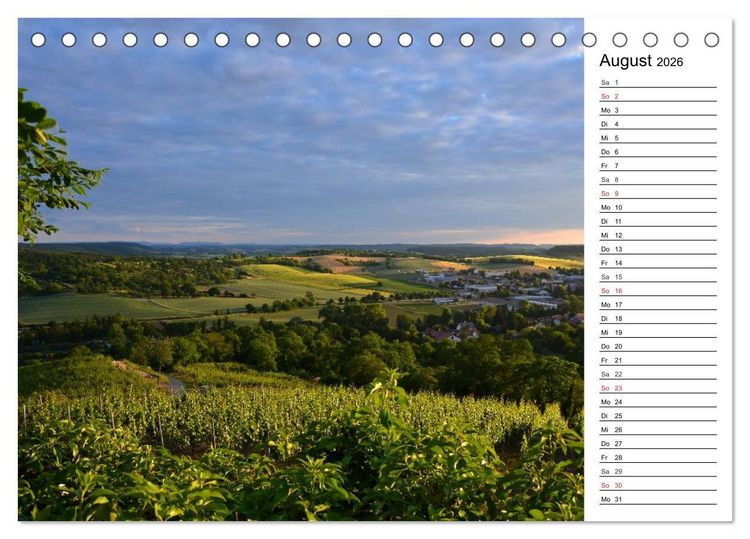 Produktbild: Landschaften des Kraichgaus (Tischkalender 2026 DIN A5 quer), CALVENDO Monatskalender