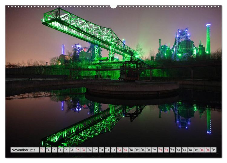 Produktbild: Es wird Nacht in Duisburg (hochwertiger Premium Wandkalender 2026 DIN A2 quer), Kunstdruck in Hochglanz