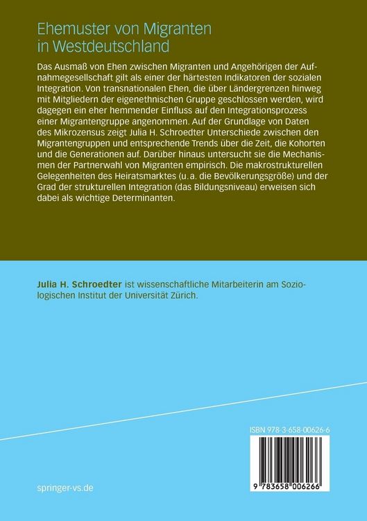 Produktbild: Ehemuster von Migranten in Westdeutschland