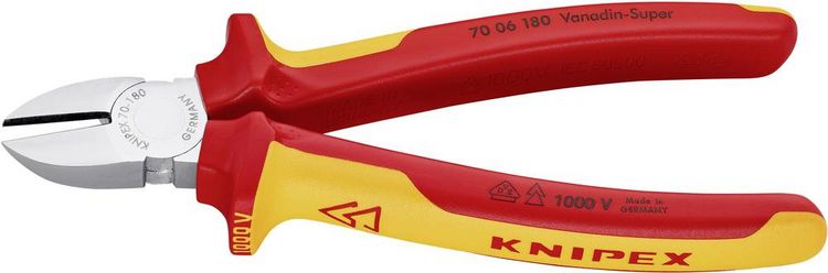 Produktbild: Knipex 70 06 180 VDE Seitenschneider mit Facette 180mm