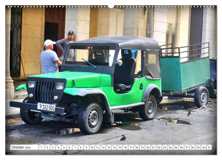 Produktbild: Willys Jeep - Eine amerikanische Legende auf Kuba (Wandkalender 2026 DIN A2 quer), CALVENDO Monatskalender