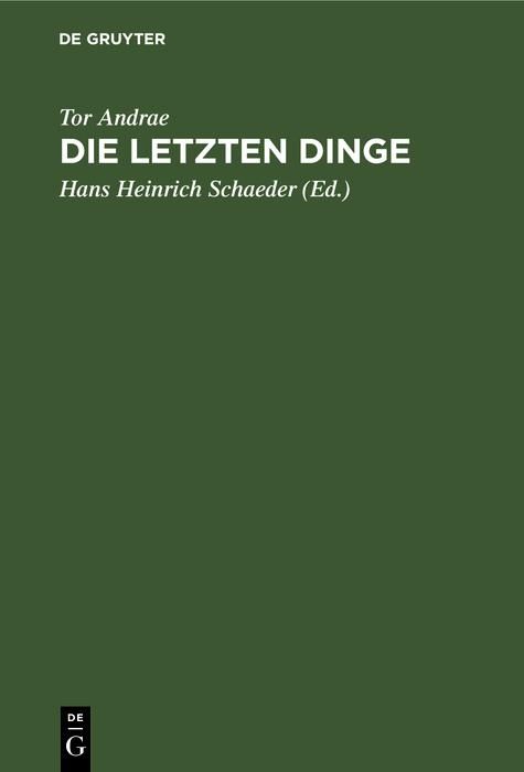 Produktbild: Die Letzten Dinge