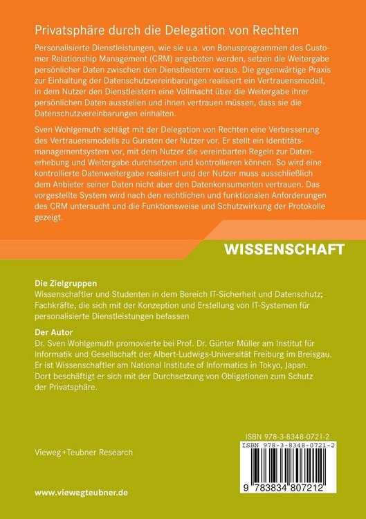 Produktbild: Privatsph&auml;re durch die Delegation von Rechten