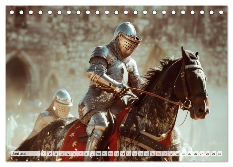 Produktbild: Ritter - Legenden aus Stahl und Ehre (Tischkalender 2026 DIN A5 quer), CALVENDO Monatskalender