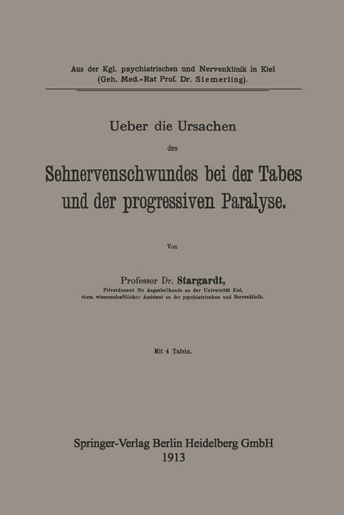 Produktbild: Ueber die Ursachen des Sehnervenschwundes bei der Tabes und der progressiven Paralyse