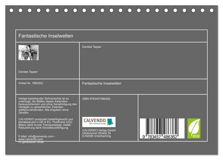 Produktbild: Fantastische Inselwelten (Tischkalender 2026 DIN A5 quer), CALVENDO Monatskalender