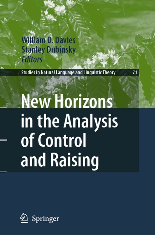 Produktbild: New Horizons in the Analysis of Control and Raising