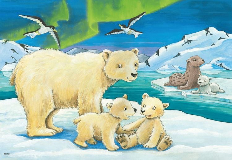 Produktbild: Puzzle Ravensburger Tierkinder aus aller Welt 2 X 12 Teile