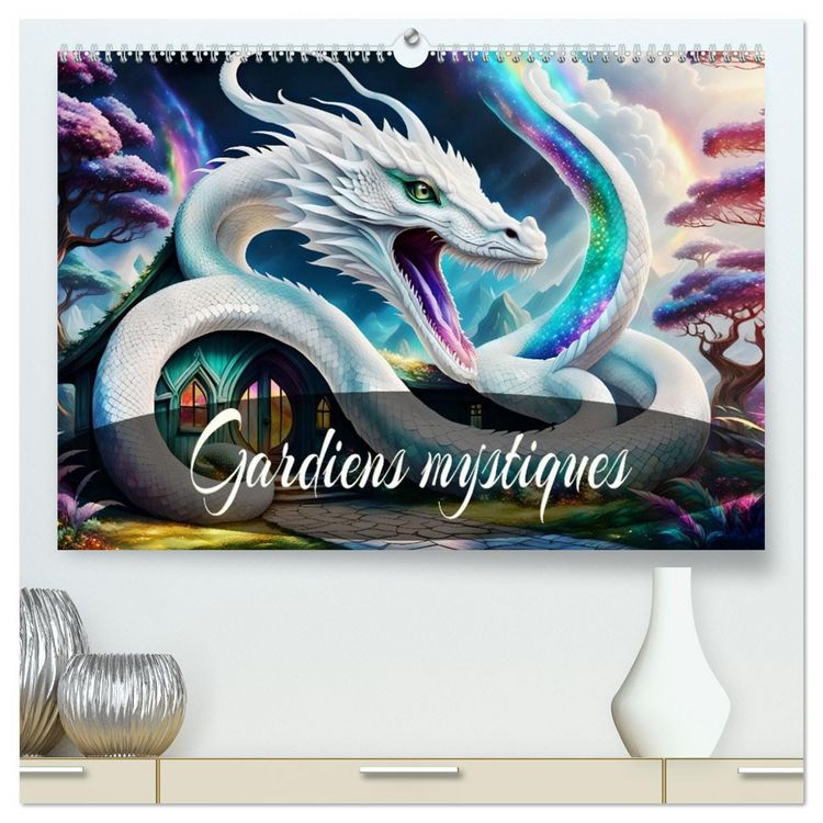 Produktbild: Gardiens mystiques (Calendrier mural 2026 DIN A2 vertical) calendrier de bureau
