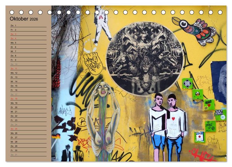 Produktbild: Street-Art Berlin (Tischkalender 2026 DIN A5 quer), CALVENDO Monatskalender