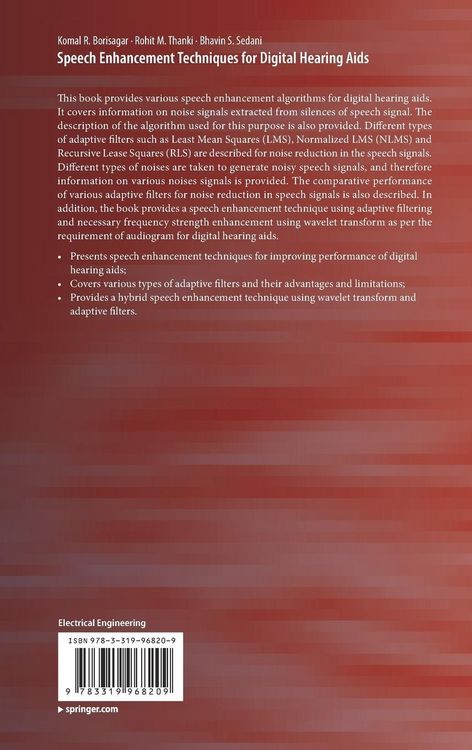 Produktbild: Speech Enhancement Techniques for Digital Hearing Aids