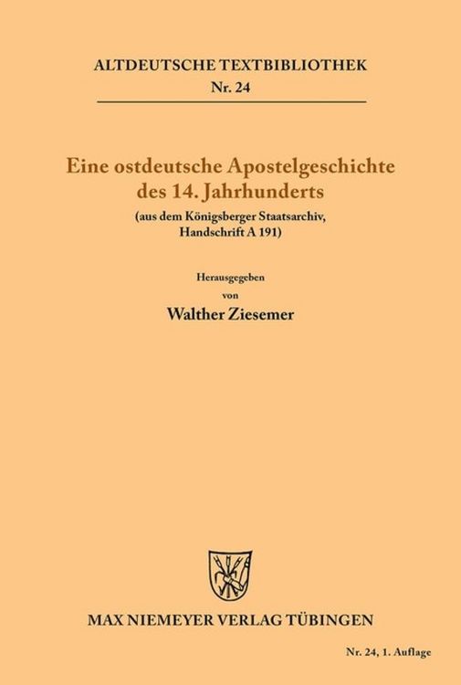 Produktbild: Eine ostdeutsche Apostelgeschichte des 14. Jahrhunderts
